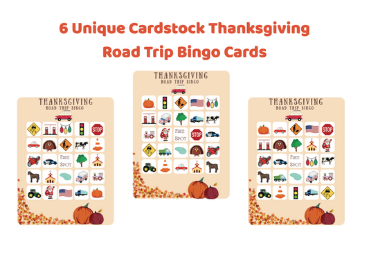 Thanksgiving Road Trip Bingo Cards